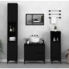 3dílný set koupelnových skříněk kompozitní dřevo [3185544] (Barva Černá)