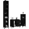 3dílný set koupelnových skříněk kompozitní dřevo [3185544] (Barva Černá)