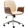 Kancelářská židle ohýbané dřevo a umělá kůže [283127] (Barva Krémová)