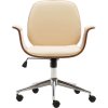 Kancelářská židle ohýbané dřevo a umělá kůže [283127] (Barva Krémová)