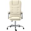 Masážní polohovací kancelářské křeslo umělá kůže [349670] (Barva Krémová)