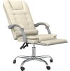 Masážní polohovací kancelářské křeslo umělá kůže [349670] (Barva Krémová)