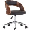 Otočná kancelářská židle ohýbané dřevo a textil [3054842] (Barva černá a tmavě hnědá)