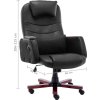 Masážní kancelářská židle umělá kůže [20379] (Barva Černá)