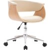 Otočná kancelářská židle ohýbané dřevo a umělá kůže [3054835] (Barva Taupe)