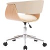 Otočná kancelářská židle ohýbané dřevo a umělá kůže [3054835] (Barva Taupe)