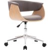 Otočná kancelářská židle ohýbané dřevo a umělá kůže [3054835] (Barva Taupe)