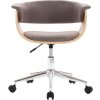 Otočná kancelářská židle ohýbané dřevo a umělá kůže [3054835] (Barva Taupe)
