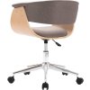 Otočná kancelářská židle ohýbané dřevo a umělá kůže [3054835] (Barva Taupe)