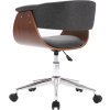 Otočná kancelářská židle ohýbané dřevo a umělá kůže [3054835] (Barva Taupe)