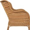 Křeslo s poduškou přírodní ratan a lněné plátno [325465] (Barva Světle hnědá)