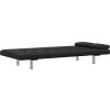 Rozkládací pohovka se 2 polštáři umělá kůže [241722] (Barva Černá)