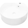 Keramické umyvadlo s otvorem na baterii a přepadem, kulaté [141938] (Barva Bílá)
