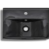Keramické umyvadlo s otvorem na baterii a přepadem obdélníkové [141933] (Barva Černá)
