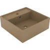 Luxusní umyvadlo přepad čtvercové matné krémové 41 x 41 cm [146947] (Barva matná světle zelená)