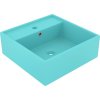 Luxusní umyvadlo přepad čtvercové matné krémové 41 x 41 cm [146947] (Barva matná světle zelená)