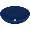 Luxusní umyvadlo oválné matné krémové 40 x 33 cm keramické [146924] (Barva matná tmavě modrá)
