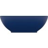 Luxusní umyvadlo oválné matné krémové 40 x 33 cm keramické [146924] (Barva matná tmavě modrá)