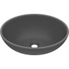 Luxusní umyvadlo oválné matné krémové 40 x 33 cm keramické [146924] (Barva matná tmavě modrá)