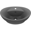 Luxusní umyvadlo přepad oválné tmavě hnědé 58,5x39 cm keramika [146939] (Barva matná tmavě šedá)