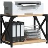 Stojan na tiskárnu 2patrový 44x26x31,5 cm kompozit [833980] (Barva Černá)