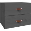 Nástěnné noční stolky 2 ks 50x36x40 cm [820985] (Barva Černá)