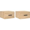 Nástěnné noční stolky 2 ks 35 x 35 x 20 cm [829841] (Barva Bílá s vysokým leskem)
