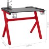 Herní stůl s LED a nohami ve tvaru Y 110 x 60 x 75 cm [325425] (Barva Černo-červený)