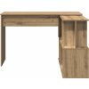 Rohový psací stůl 200,5x50x76cm kompozitní dřevo [801103] (Barva Bílá a dub sonoma)