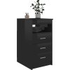 Komoda se zásuvkami 40 x 50 x 76 cm kompozitní dřevo [801812] (Barva černá s vysokým leskem)