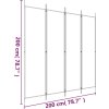 4dílný paraván 200x200 cm textil [350182] (Barva Bílá)