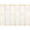 6dílný paraván 240 x 170 x 4 cm textil [248174] (Barva Krémová)