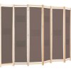 6dílný paraván 240 x 170 x 4 cm textil [248174] (Barva Krémová)