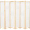 6dílný paraván 240 x 170 x 4 cm textil [248174] (Barva Krémová)