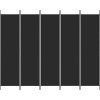 5dílný paraván 250x200 cm textil [350189] (Barva Černá)