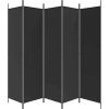5dílný paraván 250x200 cm textil [350189] (Barva Černá)