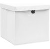 Úložné boxy s víky 10 ks bledě modré 32 x 32 x 32 cm textil [288352] (Barva bílá s víky)