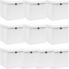 Úložné boxy s víky 10 ks bledě modré 32 x 32 x 32 cm textil [288352] (Barva bílá s víky)