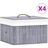 Bambusové úložné boxy 4 ks [320769] (Barva Černá)