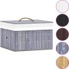 Bambusové úložné boxy 4 ks [320769] (Barva Černá)