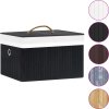 Bambusové úložné boxy 4 ks [320769] (Barva Černá)