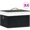 Bambusové úložné boxy 4 ks [320769] (Barva Černá)