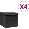 Úložné boxy 4 ks netkaná textilie 28 x 28 x 28 cm [325188] (Barva černá s víky)