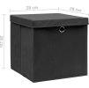 Úložné boxy 4 ks netkaná textilie 28 x 28 x 28 cm [325188] (Barva černá s víky)