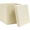 Úložné boxy 10 ks netkaná textilie 28 x 28 x 28 cm [325218] (Barva krémová s víky)