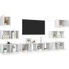 8dílný set TV skříněk dřevotříska [3079134] (Barva Betonová šedá)