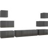 8dílný set TV skříněk dřevotříska [3079134] (Barva Betonová šedá)