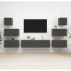 8dílný set TV skříněk dřevotříska [3079134] (Barva Betonová šedá)