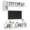 5dílný set TV skříněk dřevotříska [3079323] (Barva Bílá s vysokým leskem)