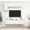 5dílný set TV skříněk dřevotříska [3079323] (Barva Bílá s vysokým leskem)